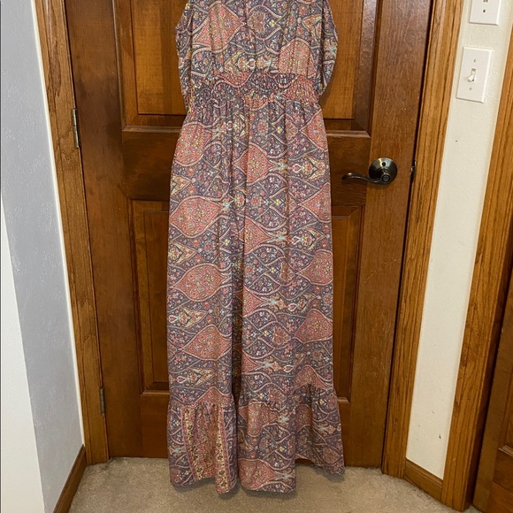 Anthropologie Boemo Smocked Ruffled paisley print maxi dress BOHO Size X Large - Picture 10 of 16